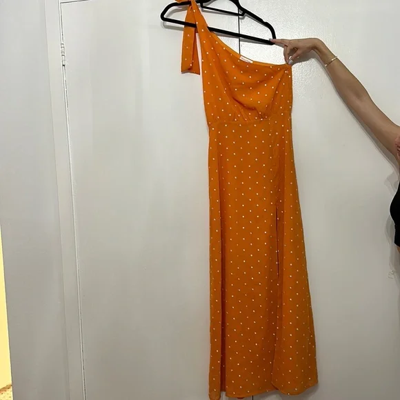 Privacy Please | Dresses | Maxi Polka Dot Summer Dress One Shoulder |  Poshmark